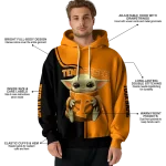 customized tennessee volunteers baby yoda orange black hoodie best selling