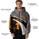 customized tennessee volunteers hexagonal mesh orange black gray hoodie best selling
