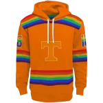 customized tennessee volunteers rainbow stripes orange hoodie best selling