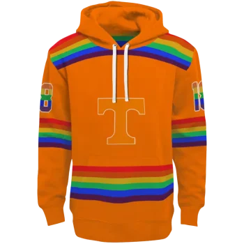 customized tennessee volunteers rainbow stripes orange hoodie best selling