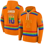 customized tennessee volunteers rainbow stripes orange hoodie best selling