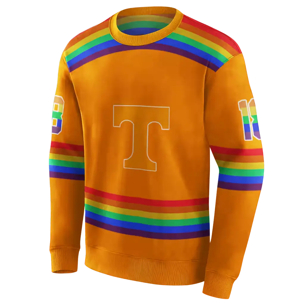 customized tennessee volunteers rainbow stripes orange hoodie new arrival customized tennessee volunteers rainbow stripes orange hoodie new arrival