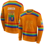 customized tennessee volunteers rainbow stripes orange hoodie best selling