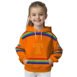 customized tennessee volunteers rainbow stripes orange hoodie best selling