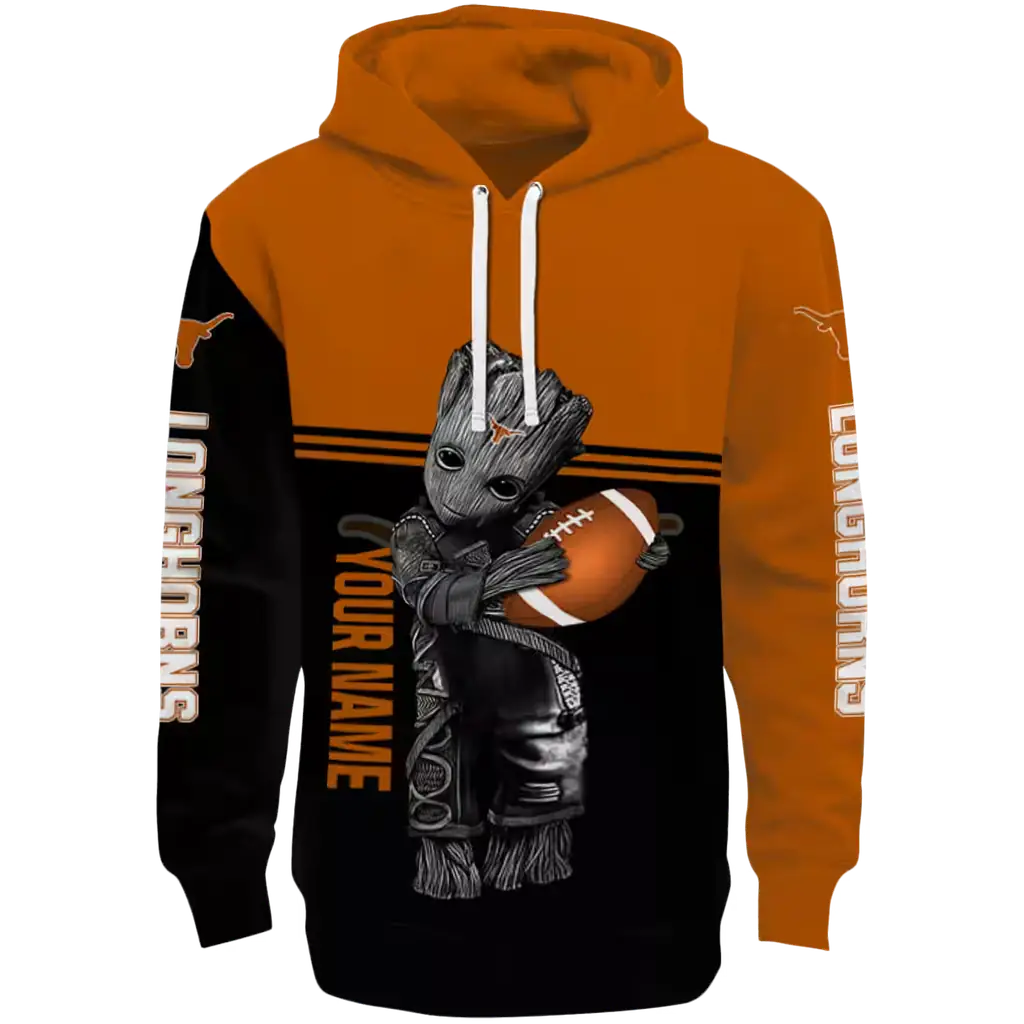 customized texas longhorns baby groot orange black hoodie best selling customized texas longhorns baby groot orange black hoodie best selling
