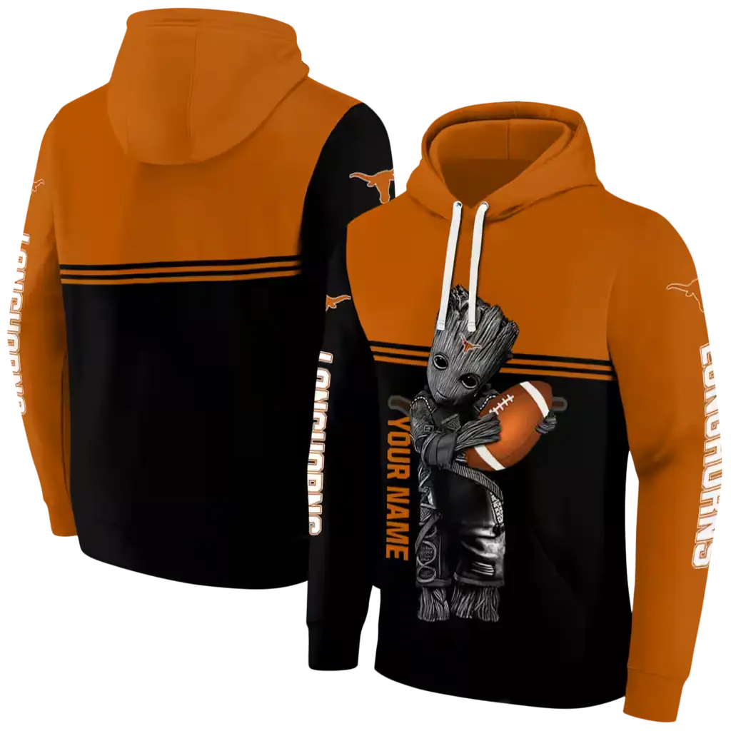 customized texas longhorns baby groot orange black hoodie fashion forward customized texas longhorns baby groot orange black hoodie fashion forward