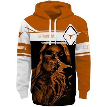customized texas longhorns grim reaper orange black hoodie best selling