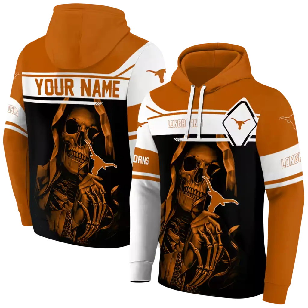 customized texas longhorns grim reaper orange black hoodie fashion forward customized texas longhorns grim reaper orange black hoodie fashion forward