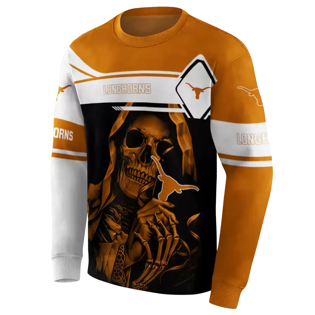 customized texas longhorns grim reaper orange black hoodie new arrival customized texas longhorns grim reaper orange black hoodie new arrival