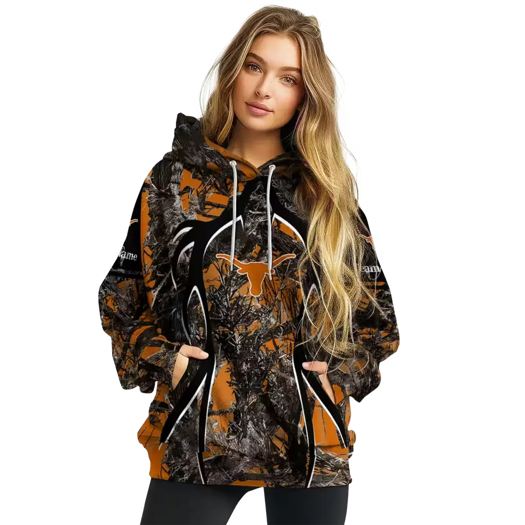 customized texas longhorns hunting theme orange black hoodie high quality customized texas longhorns hunting theme orange black hoodie high quality