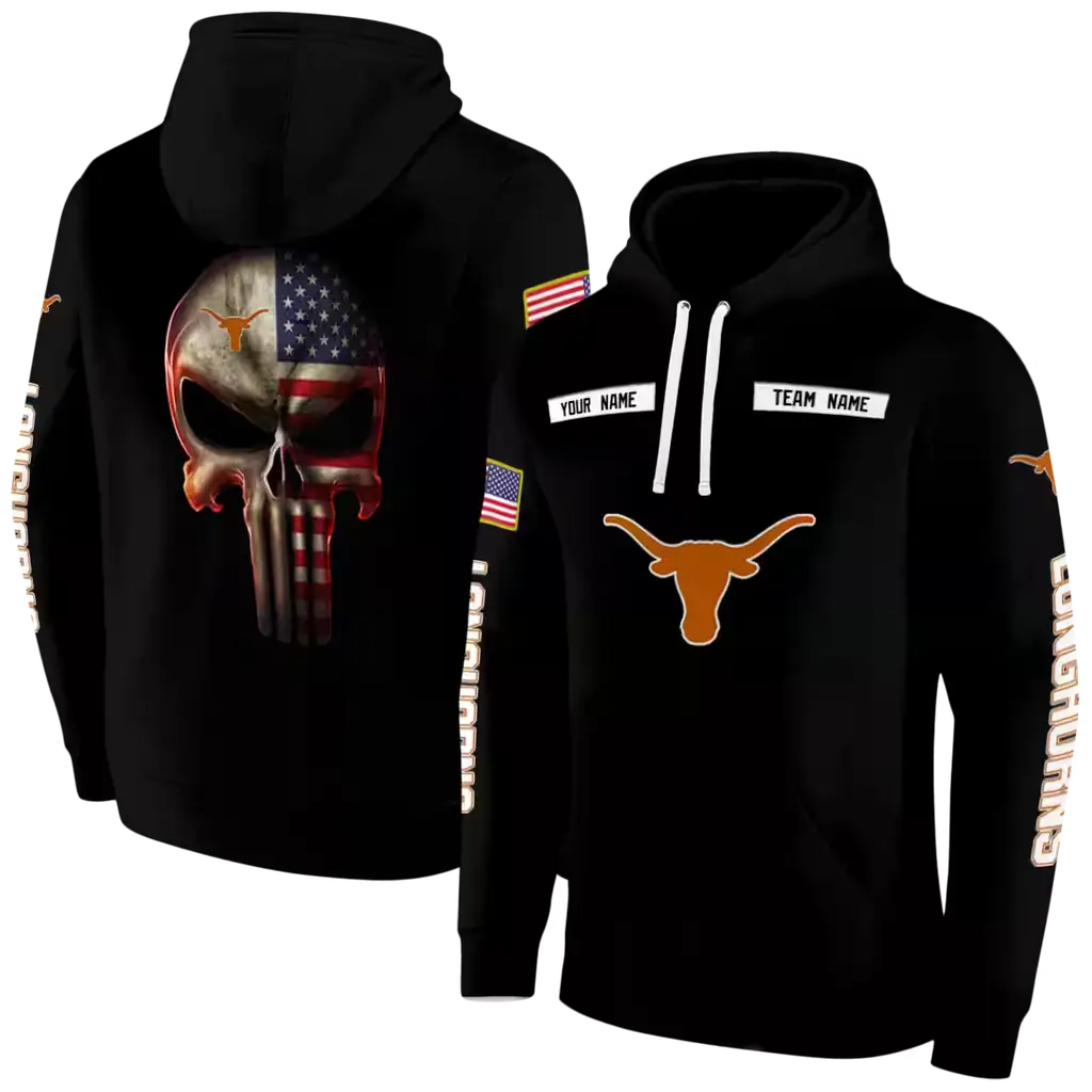 customized texas longhorns punisher skull black hoodie fashion forward customized texas longhorns punisher skull black hoodie fashion forward