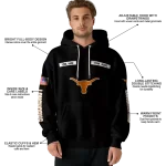 customized texas longhorns punisher skull black hoodie best selling