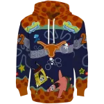 customized texas longhorns spongebob patrick star orange navy hoodie best selling