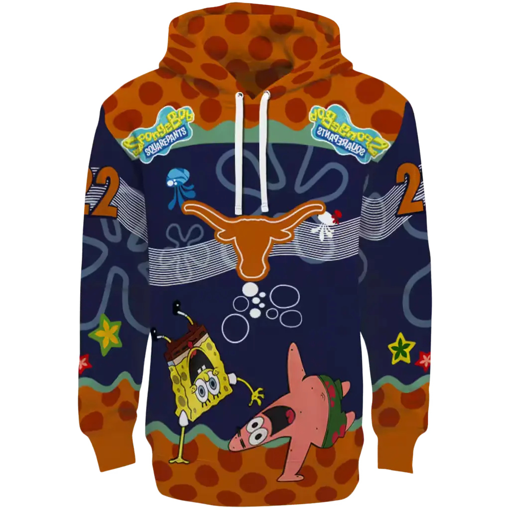 customized texas longhorns spongebob patrick star orange navy hoodie best selling customized texas longhorns spongebob patrick star orange navy hoodie best selling