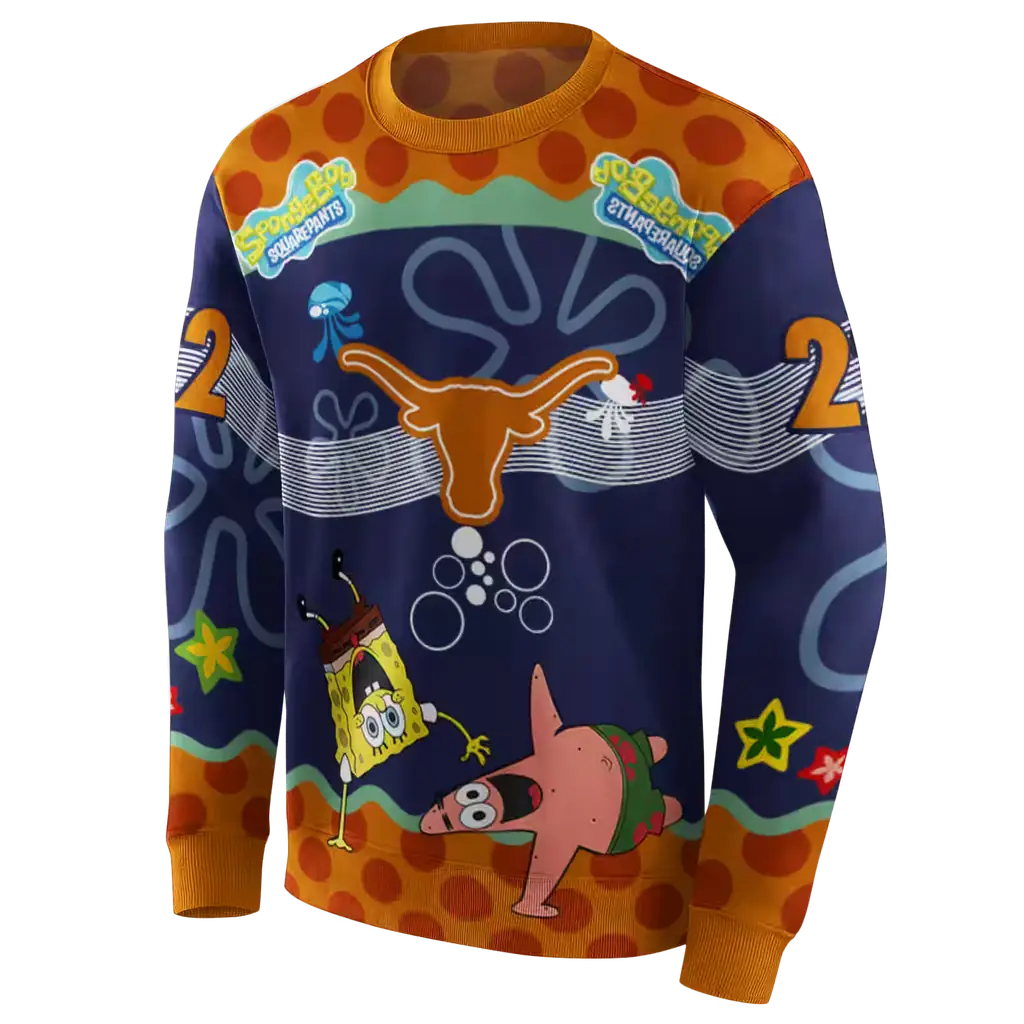 customized texas longhorns spongebob patrick star orange navy hoodie new arrival customized texas longhorns spongebob patrick star orange navy hoodie new arrival