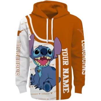 customized texas longhorns stitch orange hoodie best selling