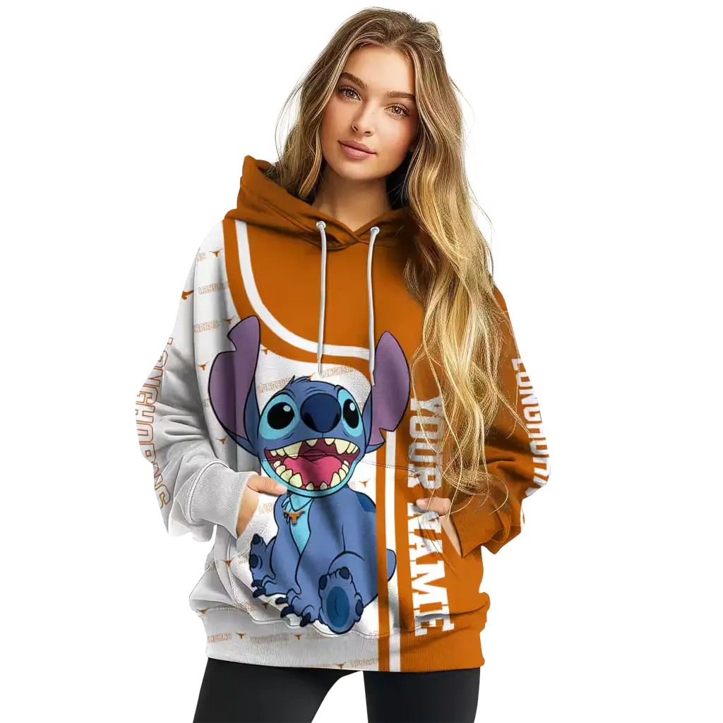 customized texas longhorns stitch orange hoodie high quality customized texas longhorns stitch orange hoodie high quality