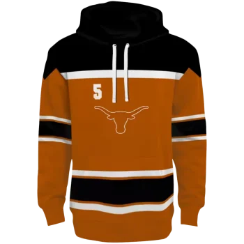 customized texas longhorns striped pattern orange hoodie best selling