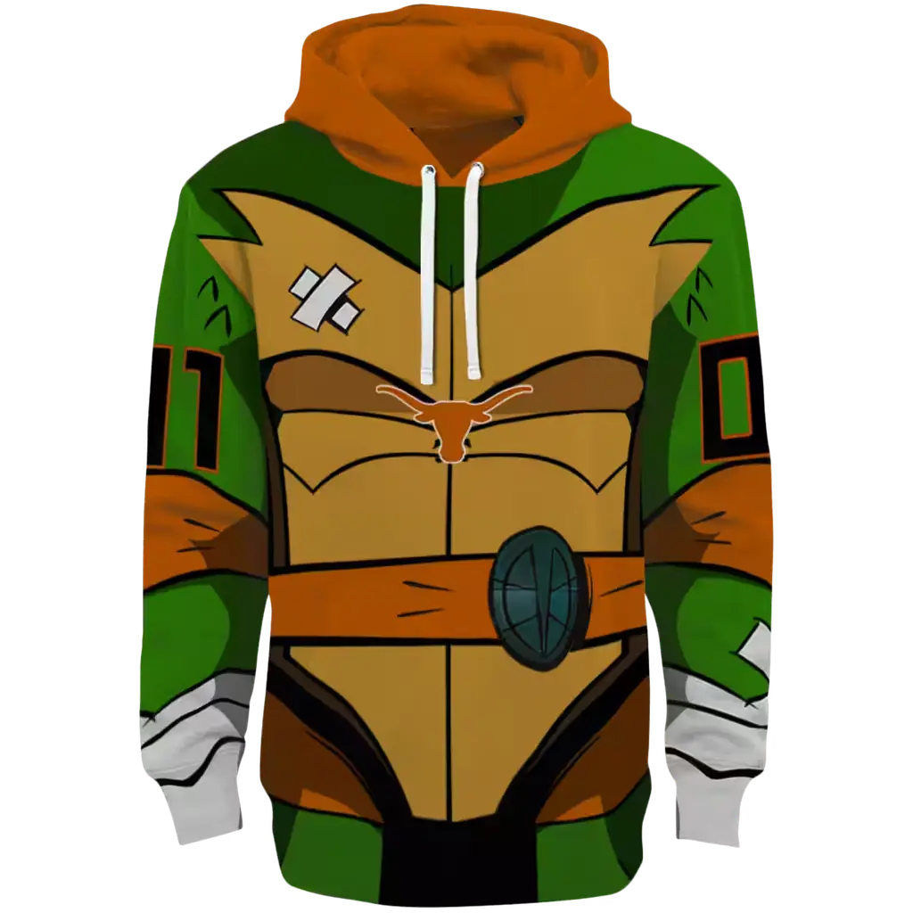 customized texas longhorns superhero armor orange green hoodie best selling customized texas longhorns superhero armor orange green hoodie best selling