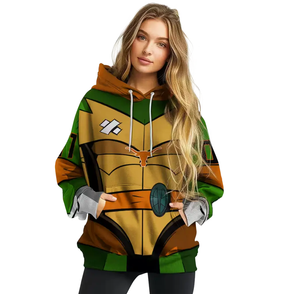 customized texas longhorns superhero armor orange green hoodie high quality customized texas longhorns superhero armor orange green hoodie high quality