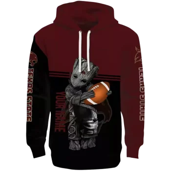 customized texas state bobcats baby groot maroon black hoodie best selling