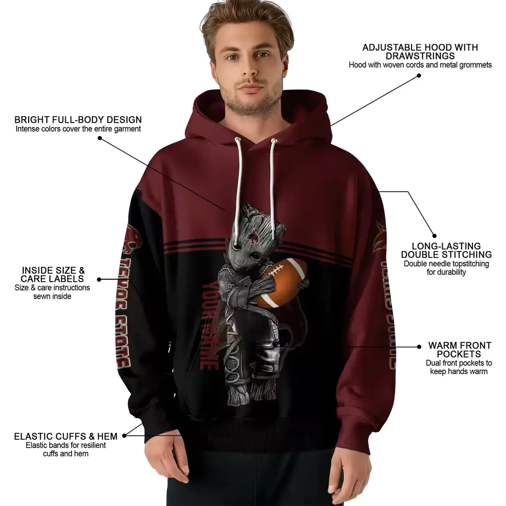 customized texas state bobcats baby groot maroon black hoodie latest model customized texas state bobcats baby groot maroon black hoodie latest model
