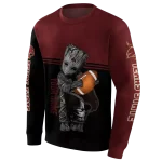 customized texas state bobcats baby groot maroon black hoodie best selling