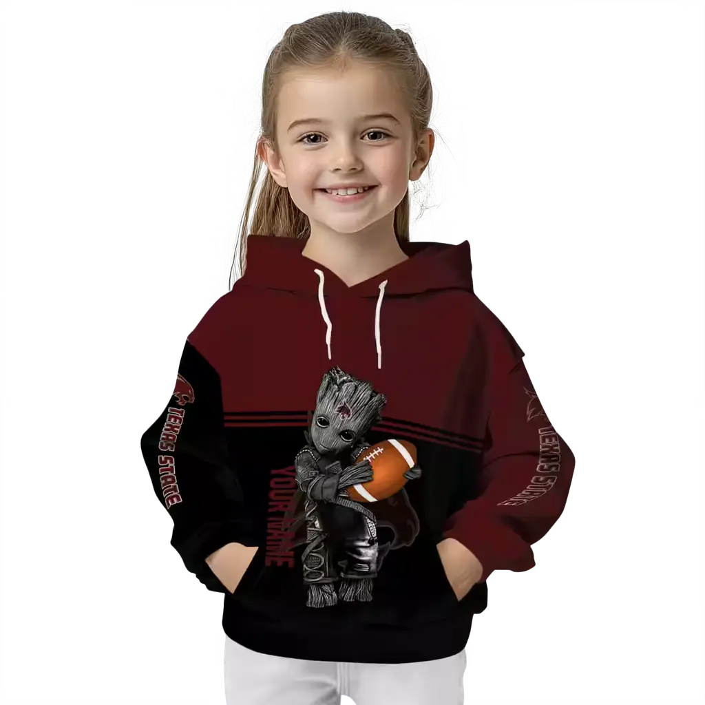 customized texas state bobcats baby groot maroon black hoodie top rated customized texas state bobcats baby groot maroon black hoodie top rated