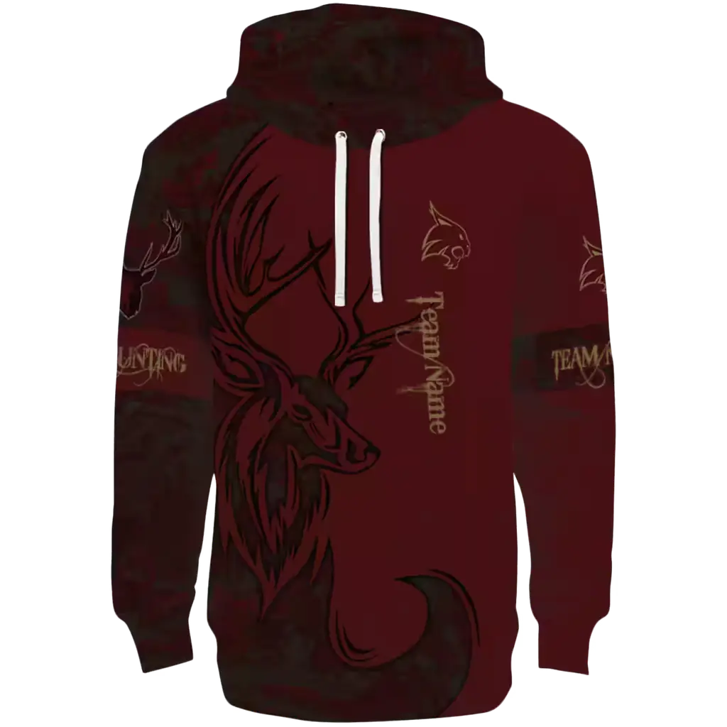 customized texas state bobcats deer silhouette maroon hoodie best selling customized texas state bobcats deer silhouette maroon hoodie best selling