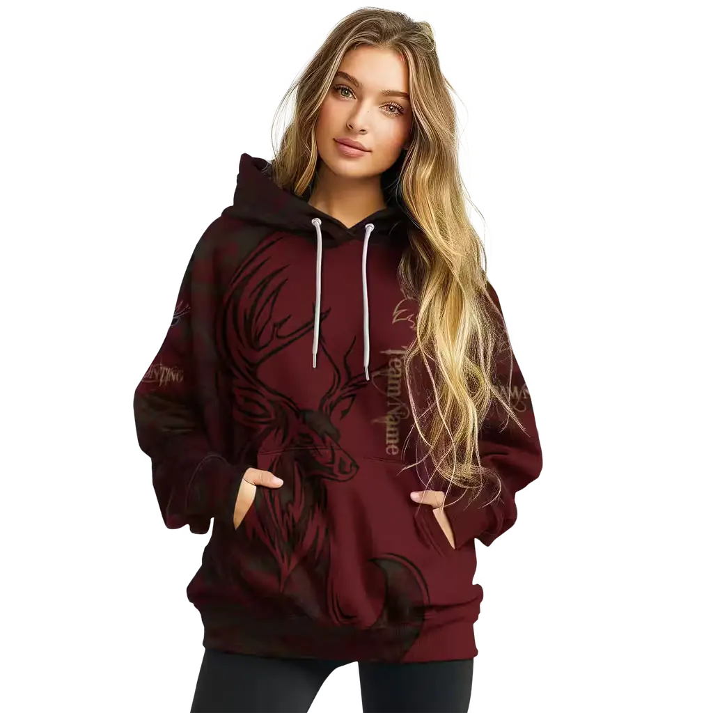 customized texas state bobcats deer silhouette maroon hoodie high quality customized texas state bobcats deer silhouette maroon hoodie high quality