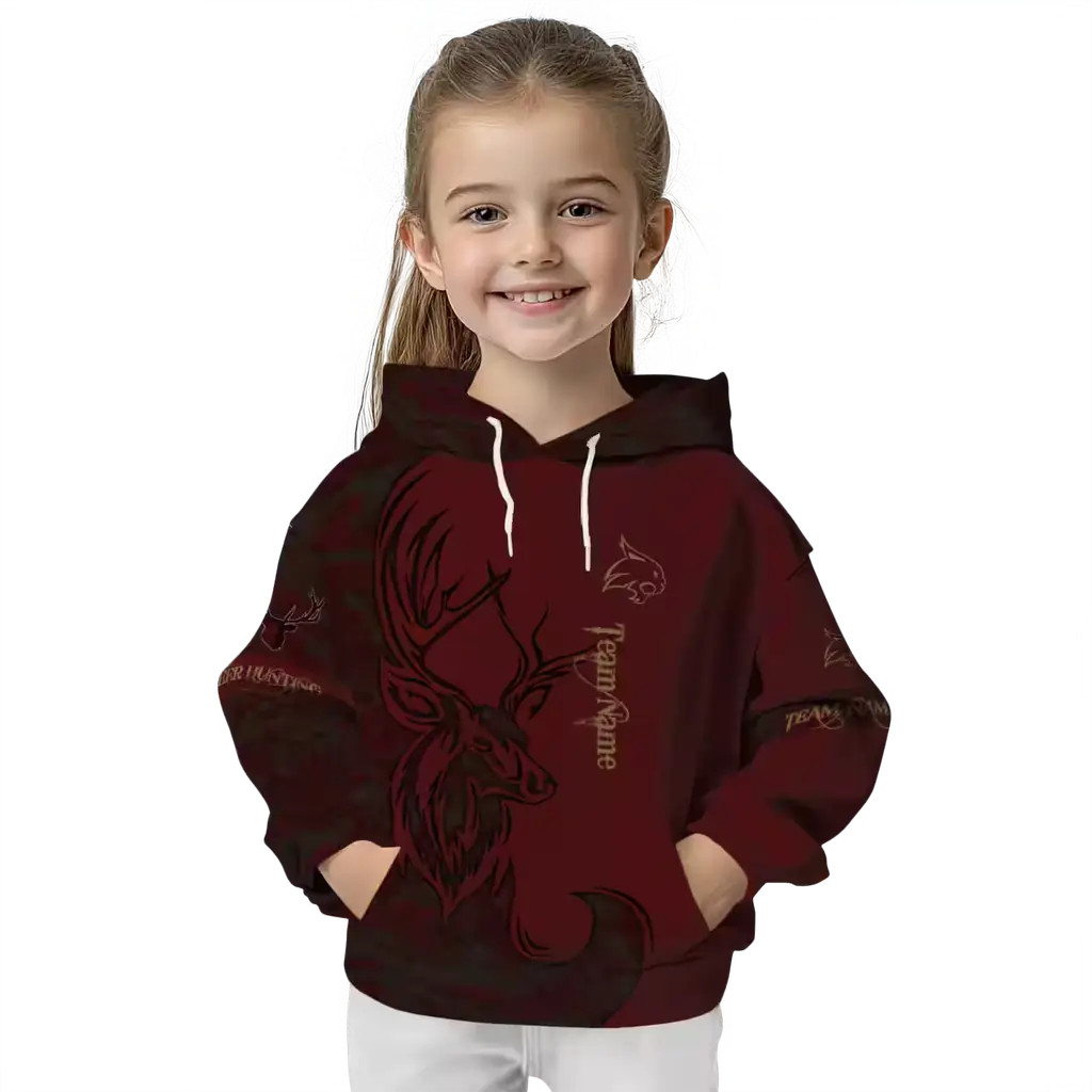 customized texas state bobcats deer silhouette maroon hoodie top rated customized texas state bobcats deer silhouette maroon hoodie top rated