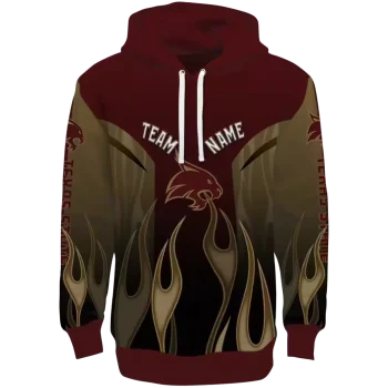 customized texas state bobcats flame design maroon hoodie best selling