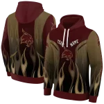customized texas state bobcats flame design maroon hoodie best selling