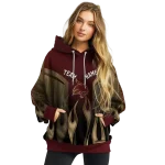customized texas state bobcats flame design maroon hoodie best selling