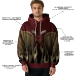 customized texas state bobcats flame design maroon hoodie best selling