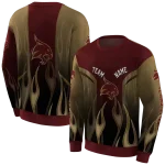 customized texas state bobcats flame design maroon hoodie best selling