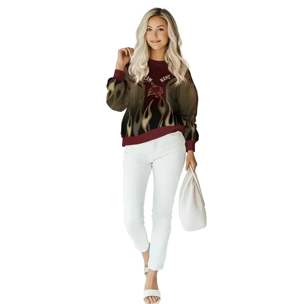 customized texas state bobcats flame design maroon hoodie trendy customized texas state bobcats flame design maroon hoodie trendy