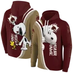 customized texas state bobcats peeking snoopy maroon hoodie best selling