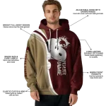customized texas state bobcats peeking snoopy maroon hoodie best selling