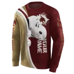 customized texas state bobcats peeking snoopy maroon hoodie best selling