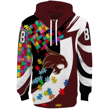 customized texas state bobcats puzzle pieces maroon hoodie best selling