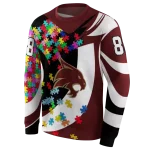 customized texas state bobcats puzzle pieces maroon hoodie best selling