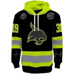 customized texas state bobcats safety motif black neon green hoodie best selling