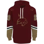 customized texas state bobcats striped sleeves maroon hoodie best selling