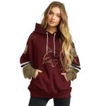 customized texas state bobcats striped sleeves maroon hoodie best selling