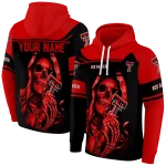 customized texas tech red raiders grim reaper red black hoodie best selling