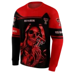 customized texas tech red raiders grim reaper red black hoodie best selling