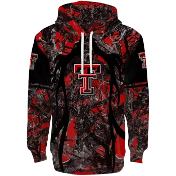 customized texas tech red raiders hunting theme red black hoodie best selling