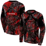 customized texas tech red raiders hunting theme red black hoodie best selling