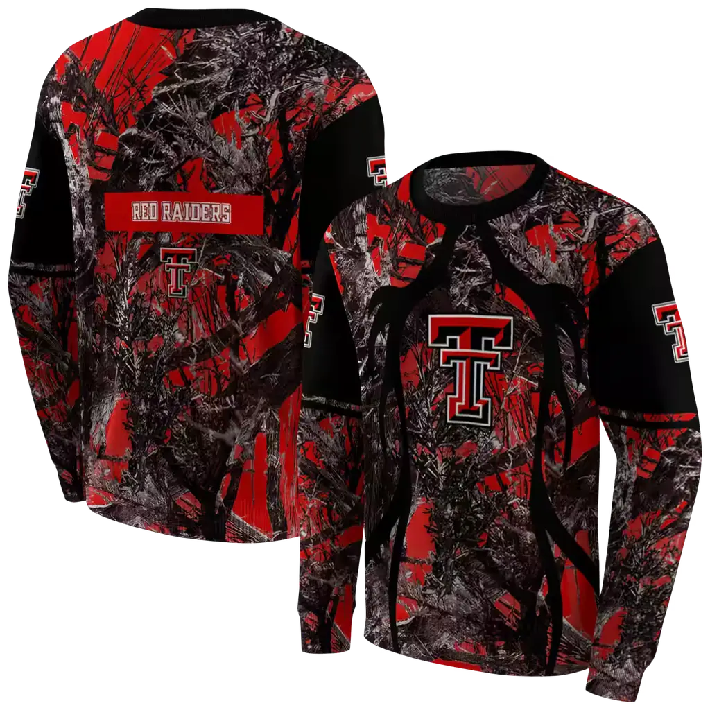 customized texas tech red raiders hunting theme red black hoodie premium grade customized texas tech red raiders hunting theme red black hoodie premium grade